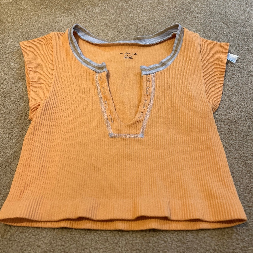 Urban outfitters orange Go for Gold top